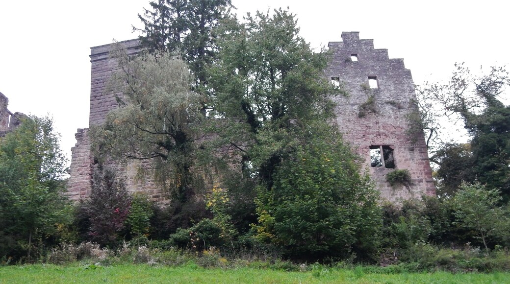 Ausblick von der Burgruine Zavelstein: Mitte des 13. Jahrhunderts erstmalig erbaut; 1630 Umbau der Burg zum Schloss, 1692 durch Truppenteile Melacs zerstört