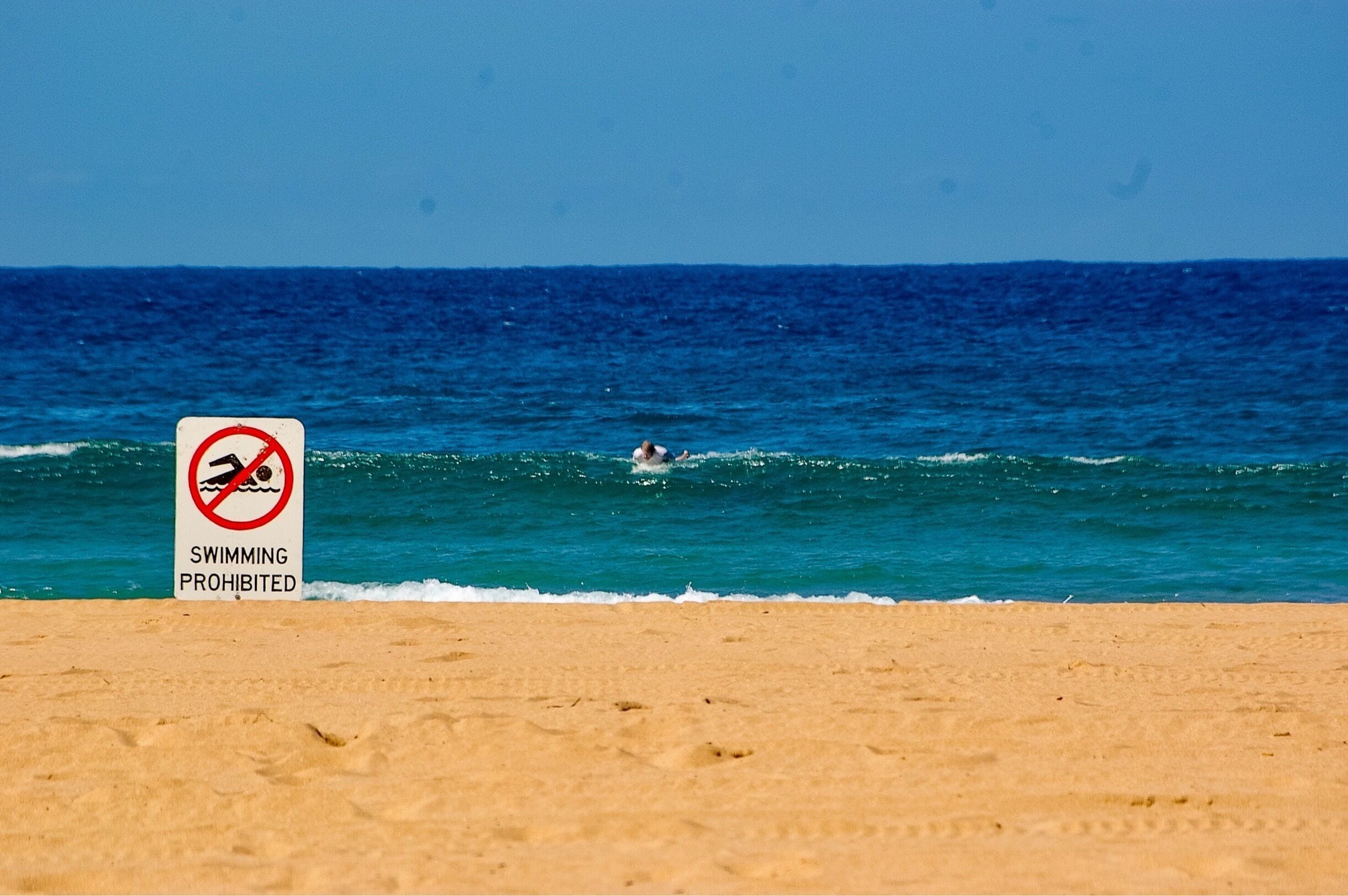 Not recommended for swimmers. Surfers proceed with caution.