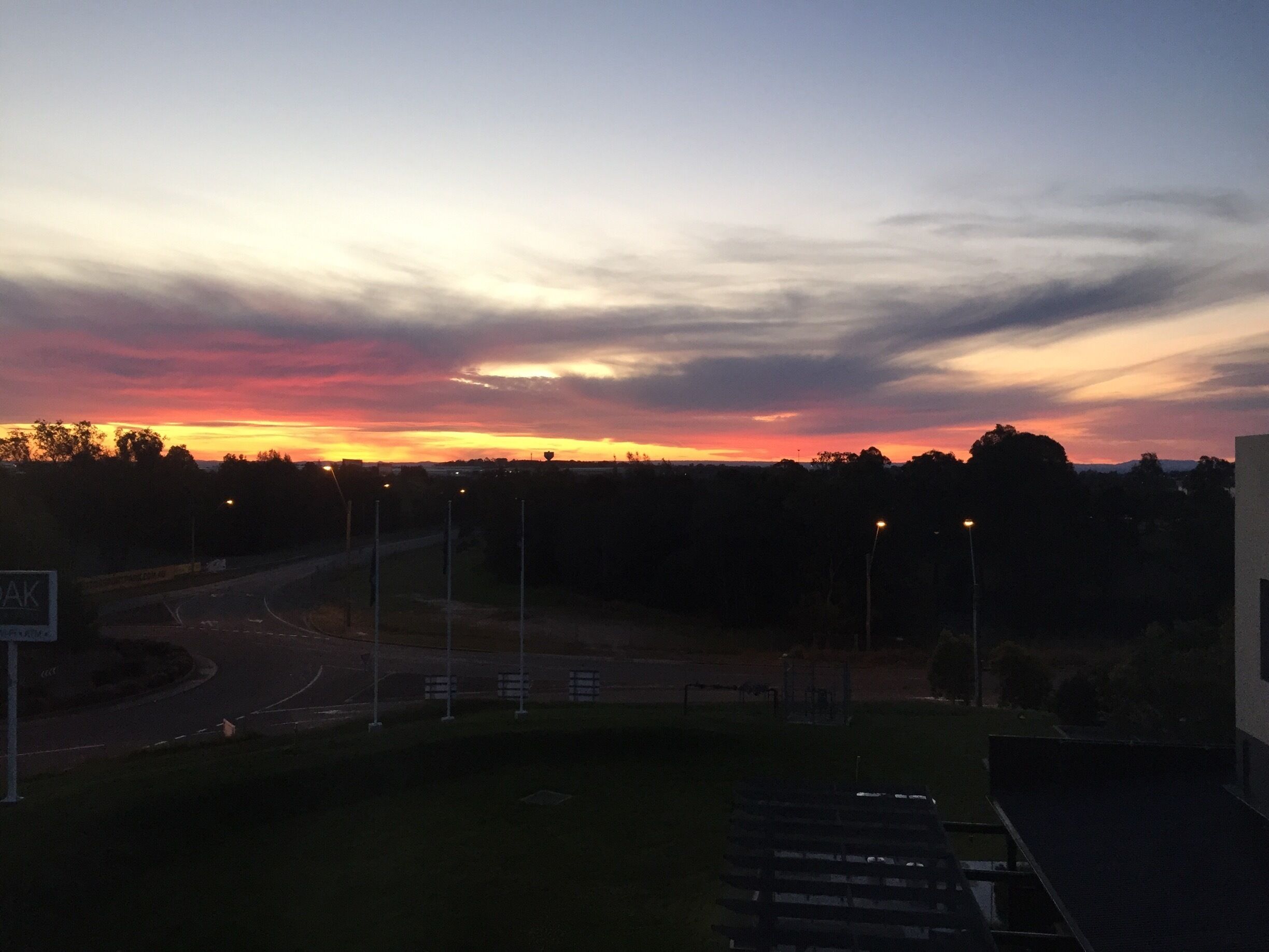 Sunset from my hotel in Eastern Creek NSW Australia.