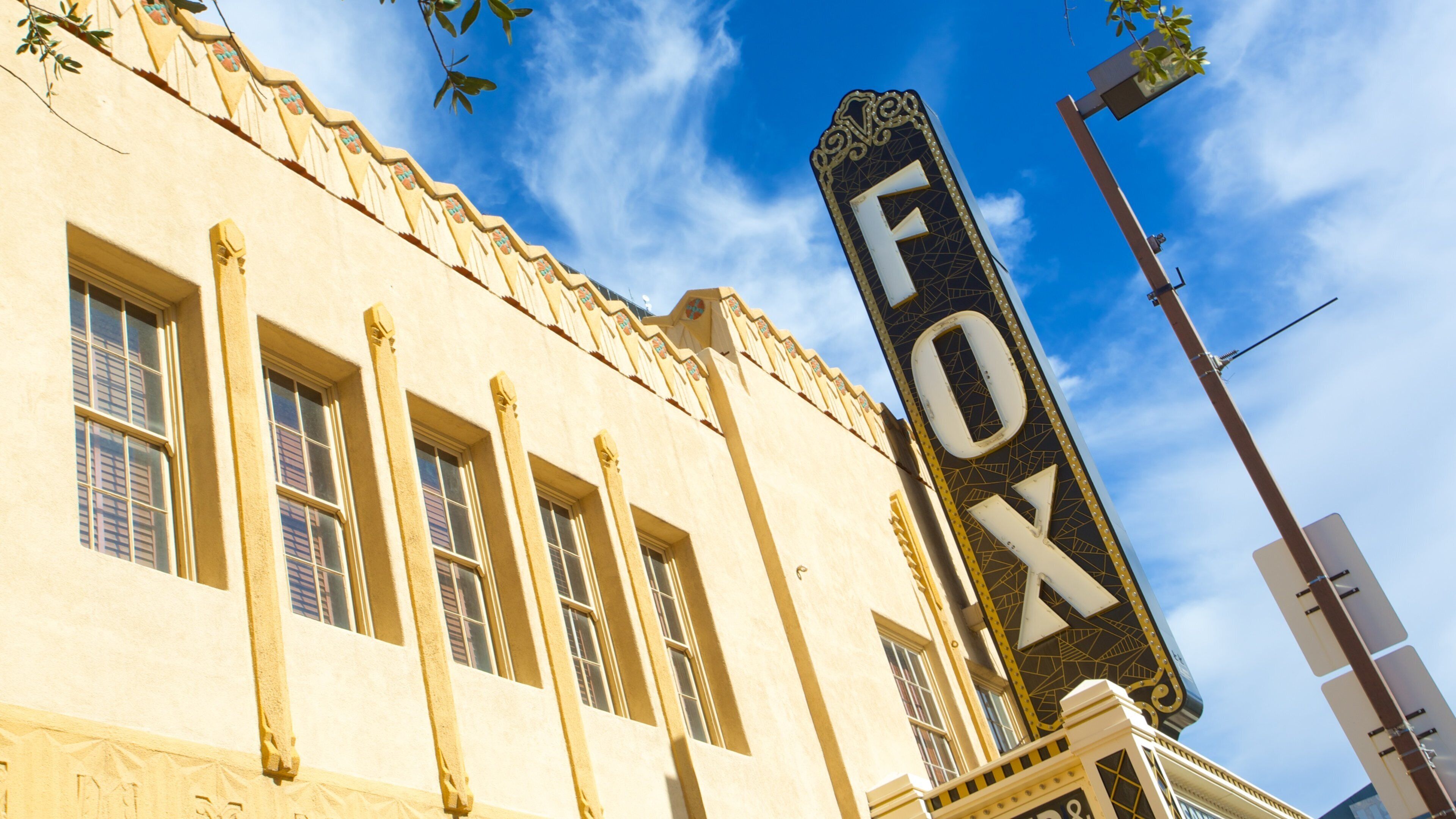Fox Theatre showing signage, heritage elements and theater scenes