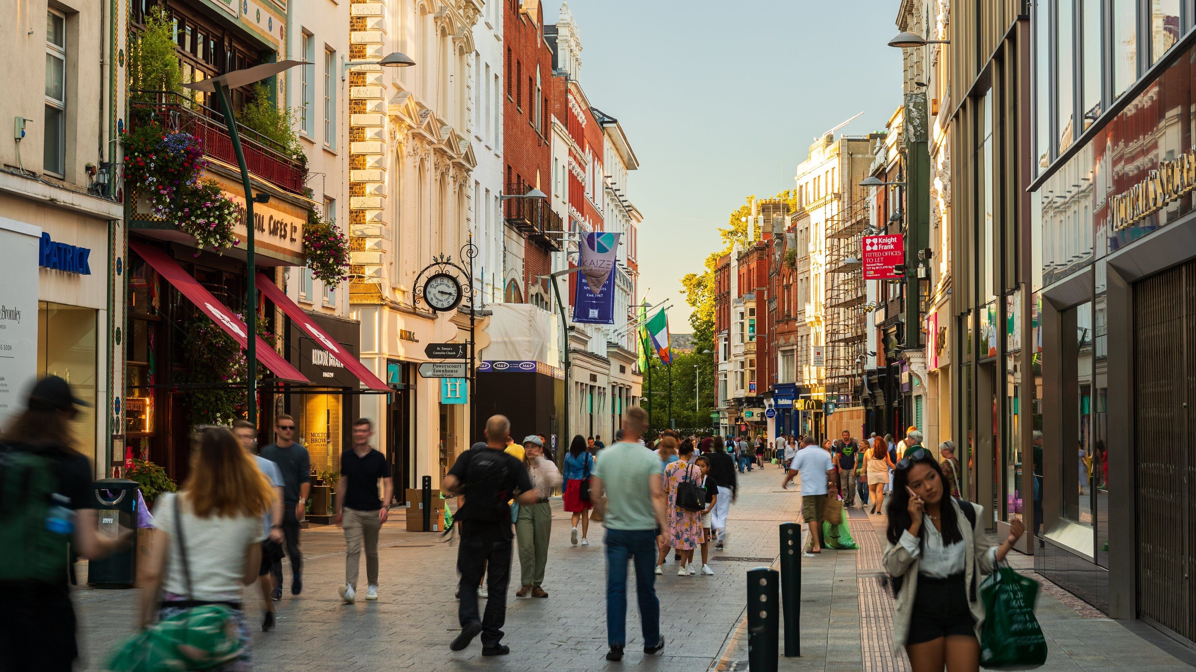 Grafton Street featuring a city
