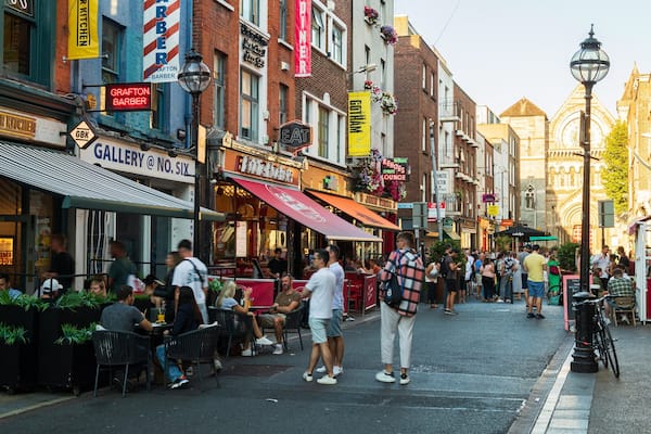 Grafton Street which includes street scenes and a city