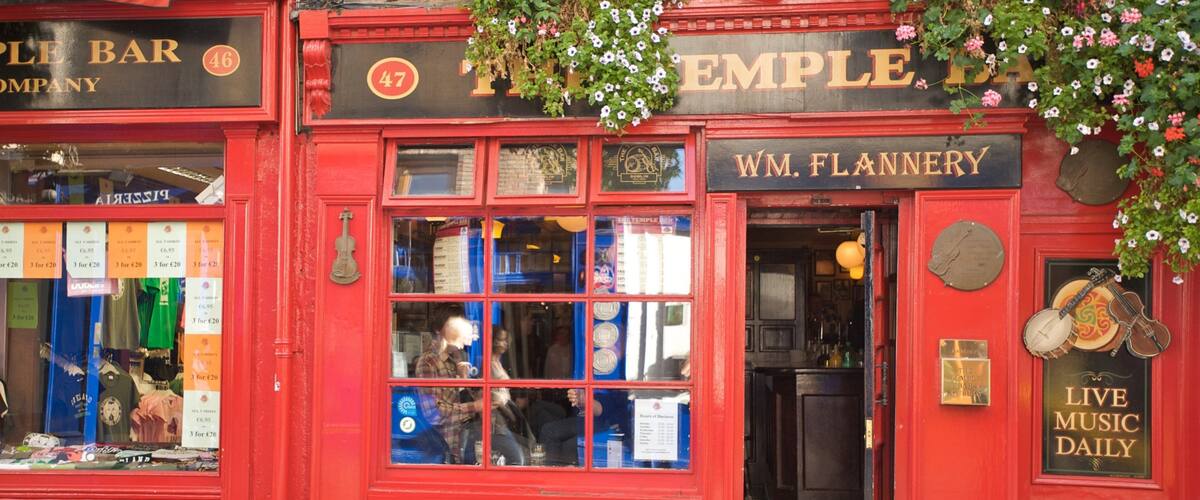 Dublin showing a bar and signage