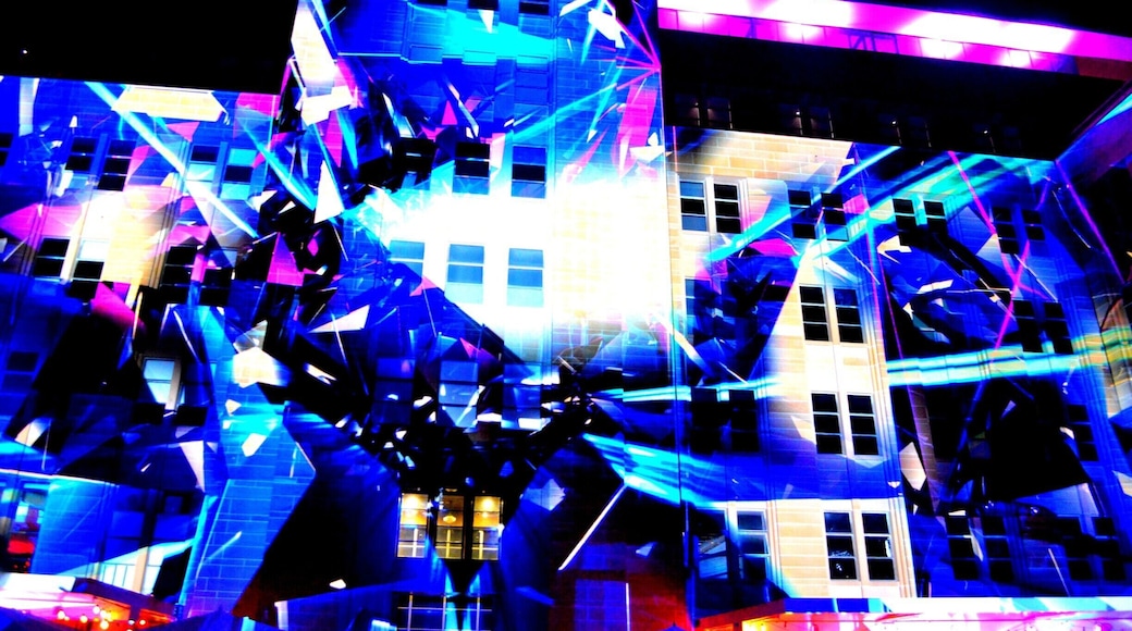 #VIVIDSydney.
Sydney's wintery light festival.
This cool light effects cover the whole front of the MCA building. Crowds of people come to Circular Quay to see this event.
The VIVID event is getting bigger and bigger each year and more and more places around town are joining in the event.
Don't miss VIVID from late May to June long weekend.