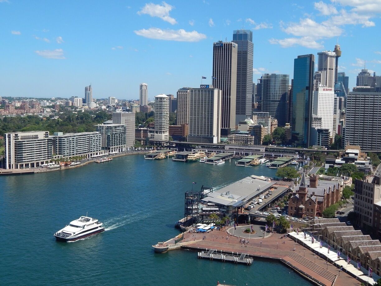 The view of Sydney from the Pylon Lookout. You can climb the lookout for $13, and get amazing views of the harbor bridge, opera house, and city of Sydney. 