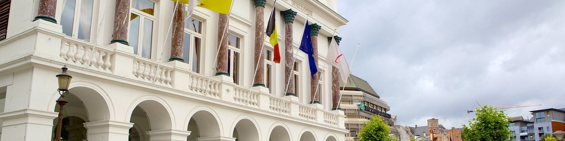 Royal Opera of Wallonia which includes a small town or village and street scenes