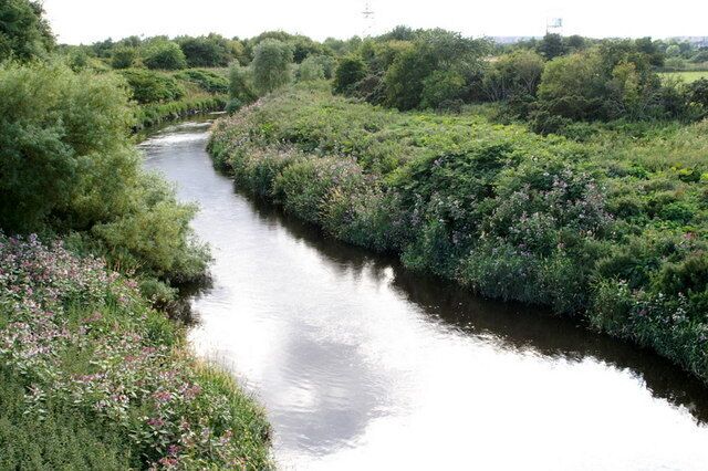 River Almond at Boathouse Bridge, near Kirkliston Like many lowland rivers in Britain these days, Himalayan Balsam dominates the banks.