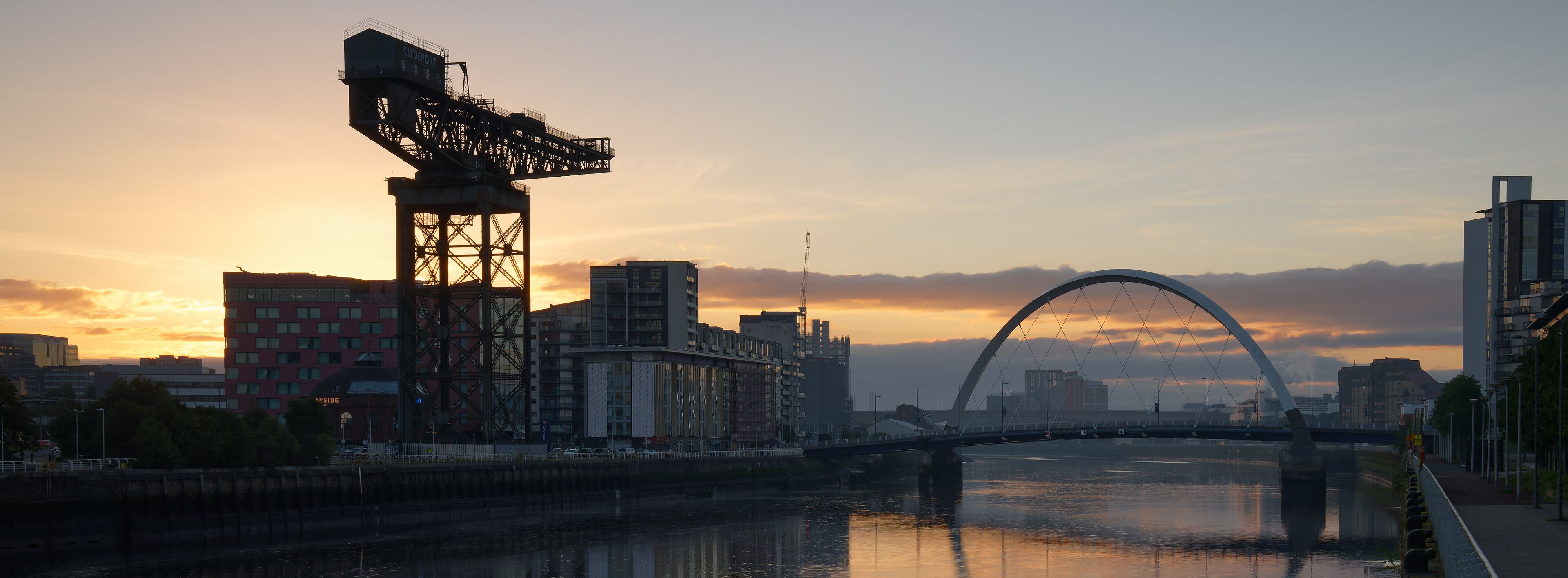 Clydeport Crane at Finnieston next to the Clyde Arc bridge in Glasgow