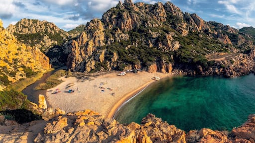 Among the most well known beaches in Sardinia, Li Cossi it is a corner of great beauty and evocativeness, whose peculiar characteristic is that of being positioned within in a wind-sheltered cove, enclosed between rocks and bluffs of pink trachyte, that stand out imposing on the green sea. The beach owes its name to the Li Cossi river that crosses it, forming a small pond to its rear.
The variegated sea depths, full of fish, in some places most spectacular, are much loved by scuba divers and snorkellers.
#BeachTips