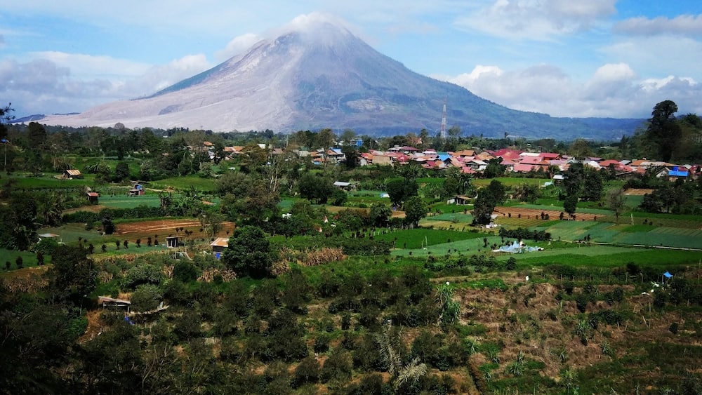 One of the two active volcanoes in Berastagi, North Sumatra. Apparently can be climbed in 4 hours