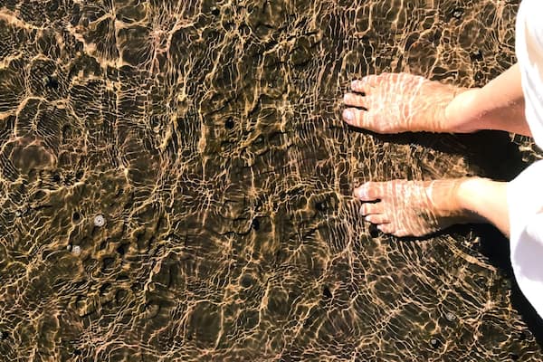 The sand is white, the water is clear. There is a rocky section where at the right time (just before high tide), the water will sparkle and swirl. Truly remarkable.
#beachbound