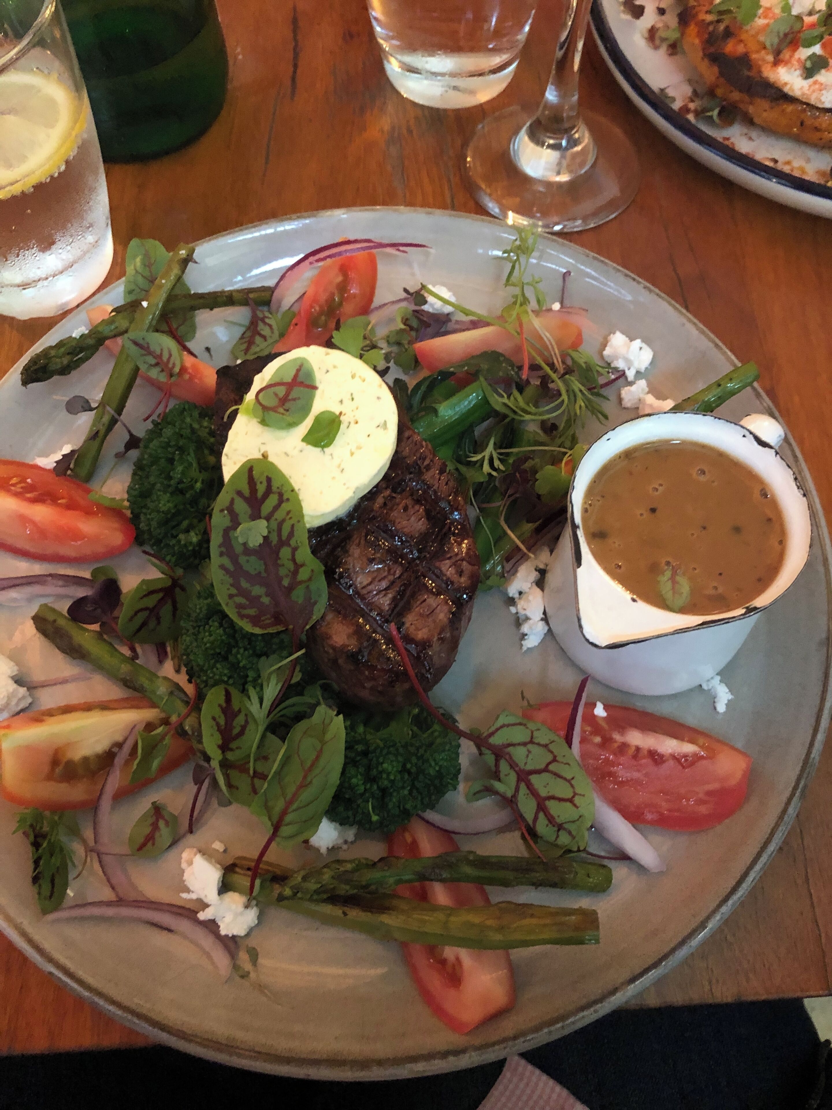 Nice steak cooked perfectly and made gluten free just for me!