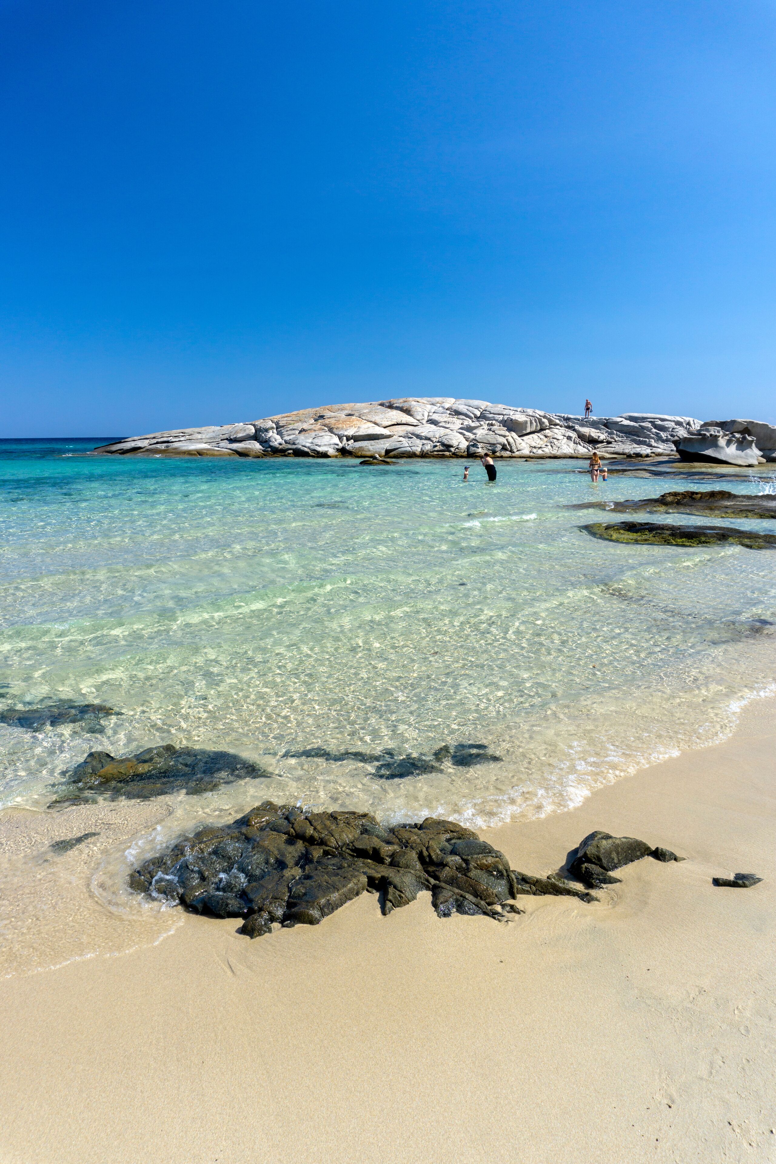 Scoglio di Peppino beach, Costa Rei, Muravera, Castiadas. Sardinia. Beach with white sand and crystal clear waters and the famous rock