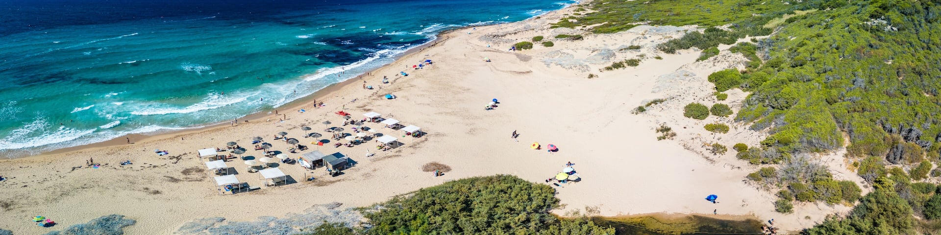 Lu Litarroni Beach, Sardinia, White Sand Dunes and Turquoise Mediterranean Sea