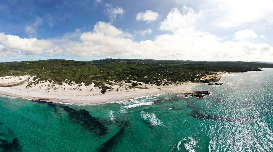 View of Rena Majori beautiful white sand beach in North Sardegna, Costa Paradiso, Italy, Europe