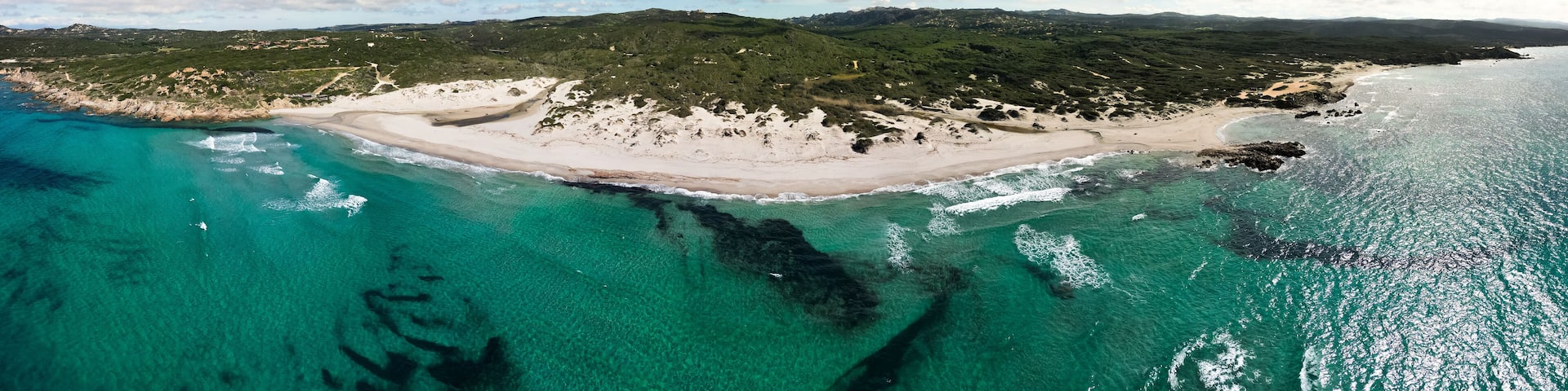 View of Rena Majori beautiful white sand beach in North Sardegna, Costa Paradiso, Italy, Europe