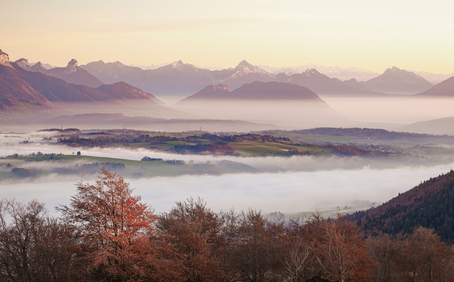 View from Mont Salève, Haute-Savoie, France