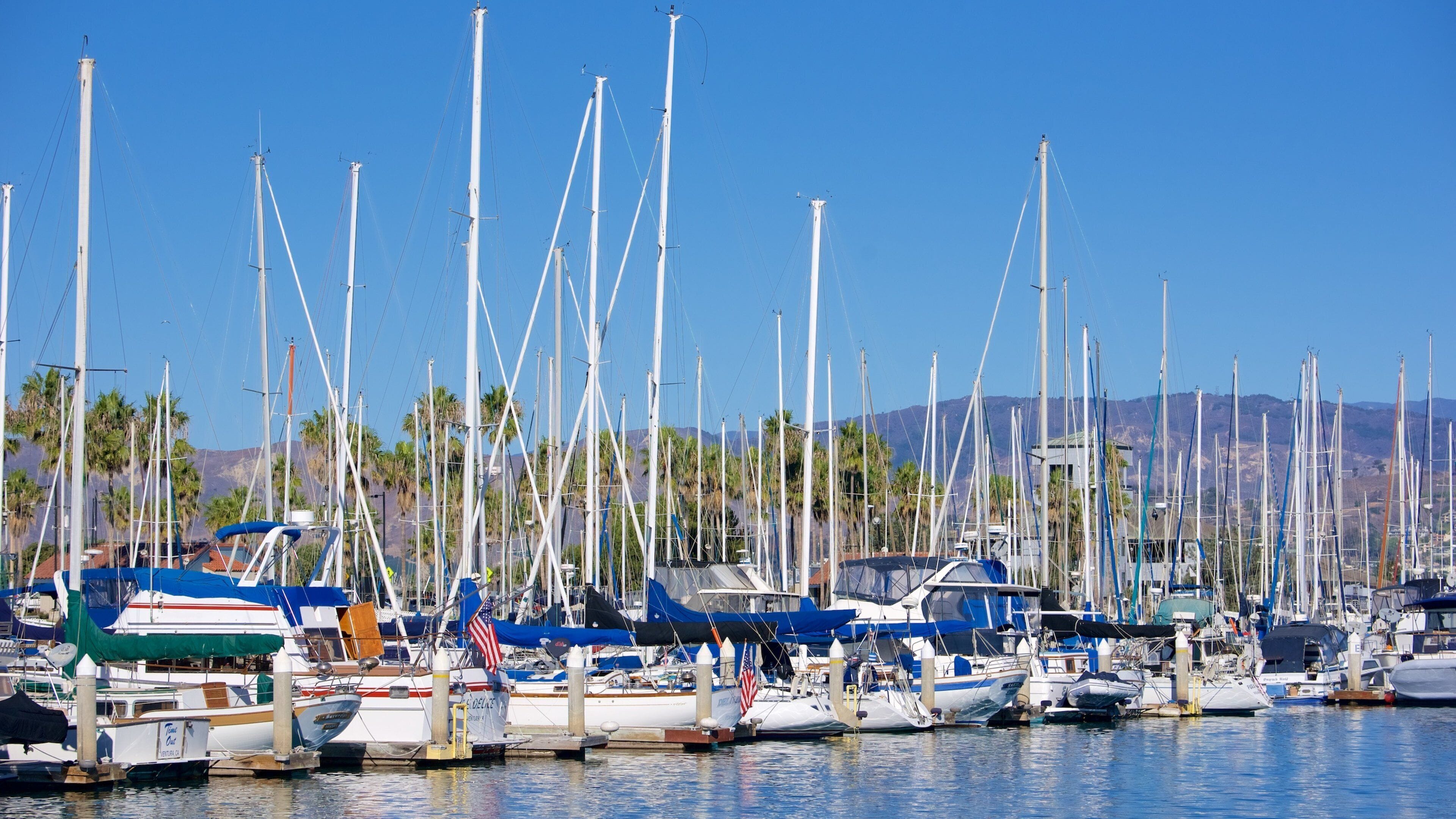Ventura Harbor which includes a bay or harbor and sailing