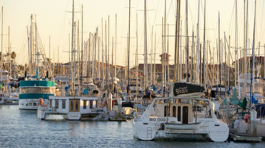 Ventura Harbor welches beinhaltet Bucht oder Hafen und Segeln