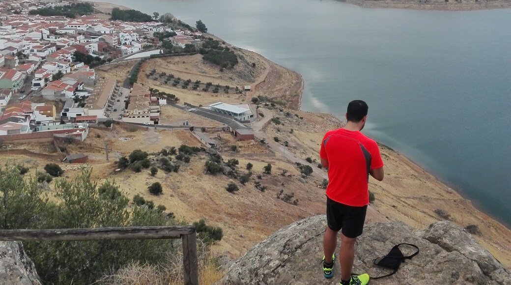 Alange is a municipality located in the province of Badajoz, Extremadura, Spain. As of 2017 the municipality has a population of 1,891 inhabitants.
It is home to Roman baths (still active) a medieval castle (but of Roman origins), located on a hill commanding the Matachelriver. It was held by the Order of Santiagofrom the 1240s, and was abandoned in 1550.