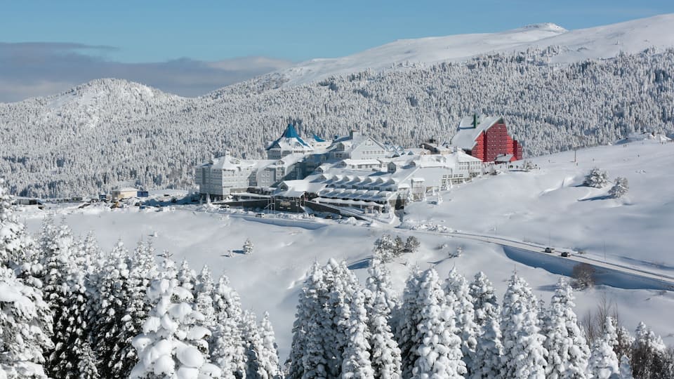 view of the Uludag Mountain ski resort. Turkey