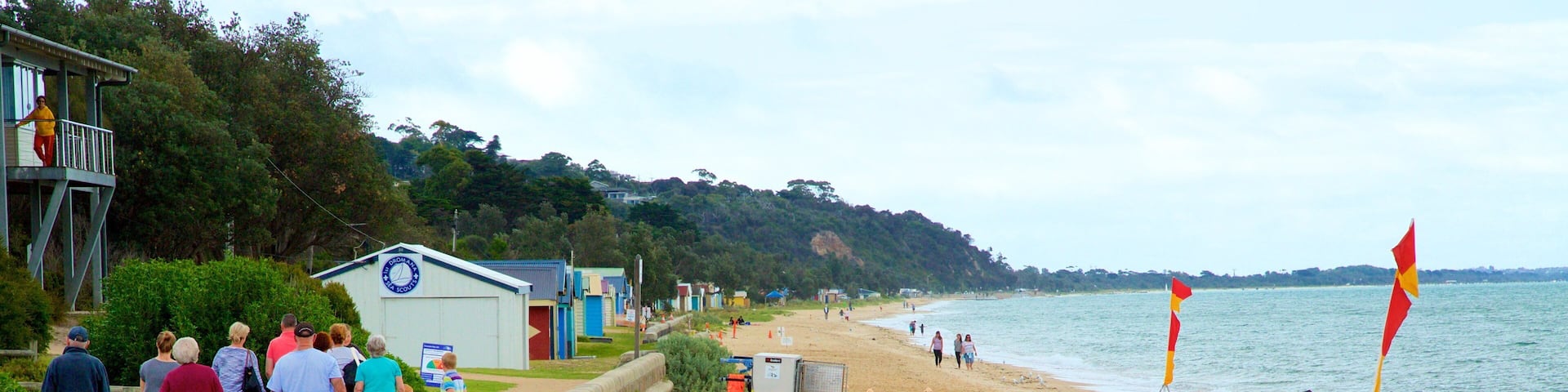 Dromana joka esittÀÀ hiekkaranta sekÀ suuri ryhmÀ ihmisiÀ