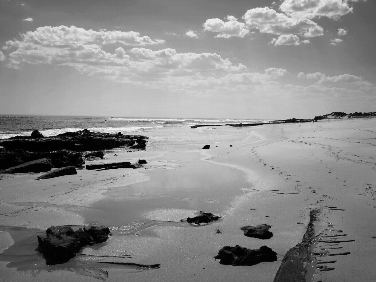 St Andrews beach is a fair hike from the nearest car park and is generally empty, even on the hottest days of Summer. The signposts warning people from swimming here possibly have something to do with that.