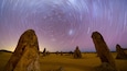 Nambung National Park featuring landscape views, desert views and night scenes