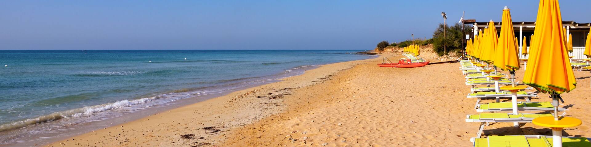 Pescoluse beach known as the Maldives of Salento, Italy