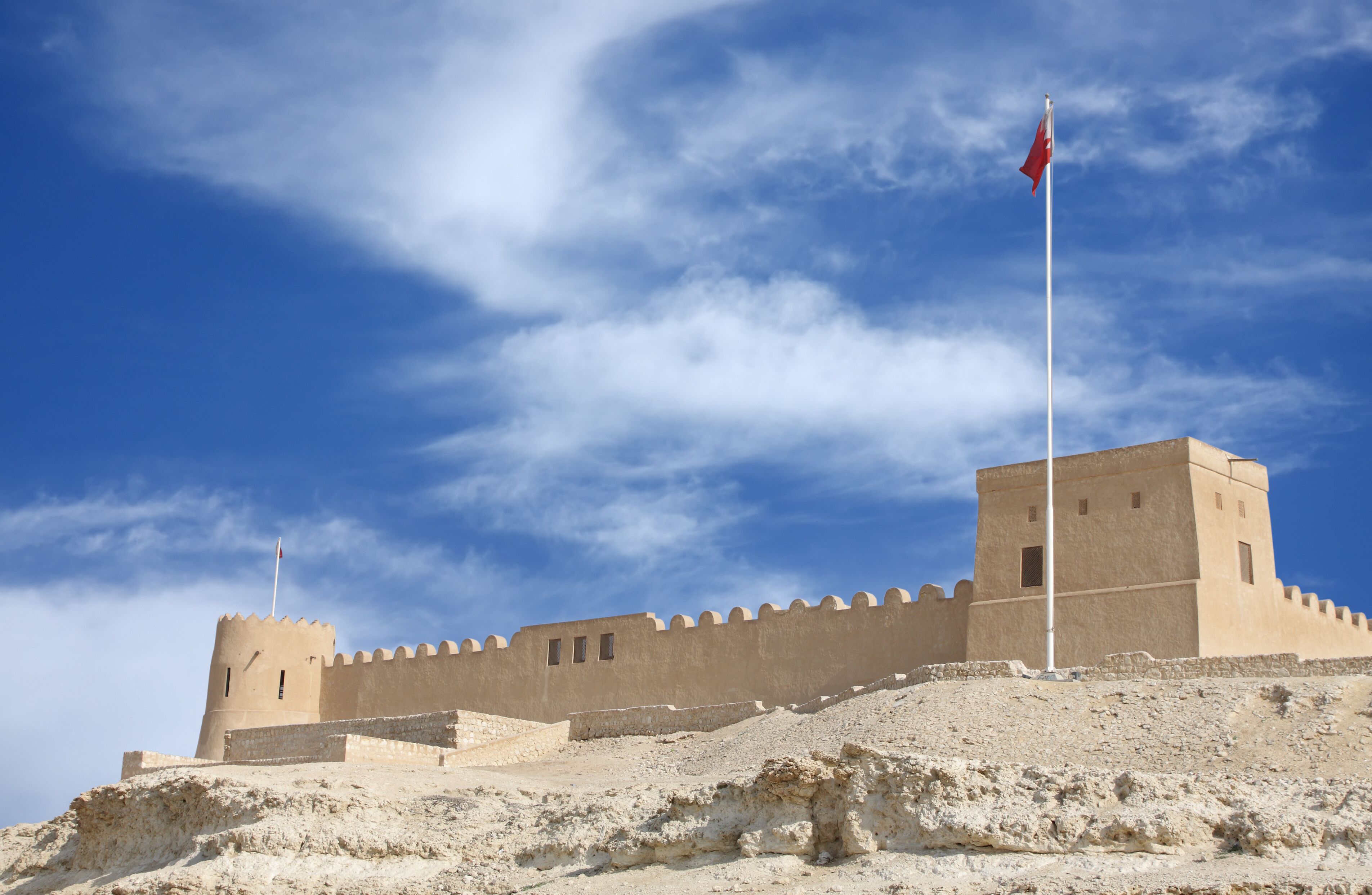 South western wall of Riffa fort Bahrain