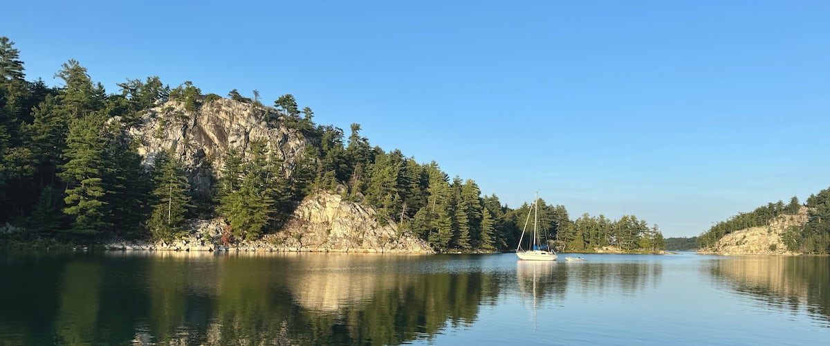 Golden Hour in Covered Portage Cove, in the North Channel of Georgian Bay, Northern Ontario, Canada