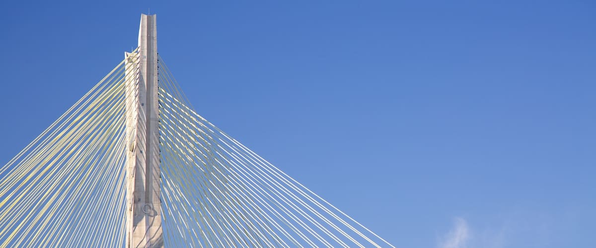 Octavio Frias de Oliveira Bridge featuring modern architecture and a bridge