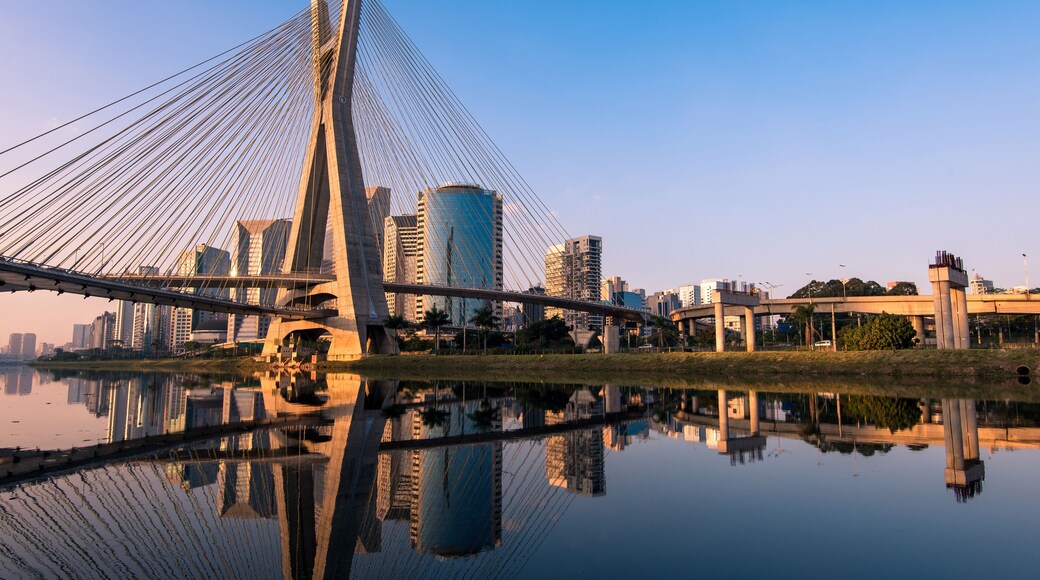 Octavio Frias de Oliveira Bridge in Sao Paulo is the Landmark of the City