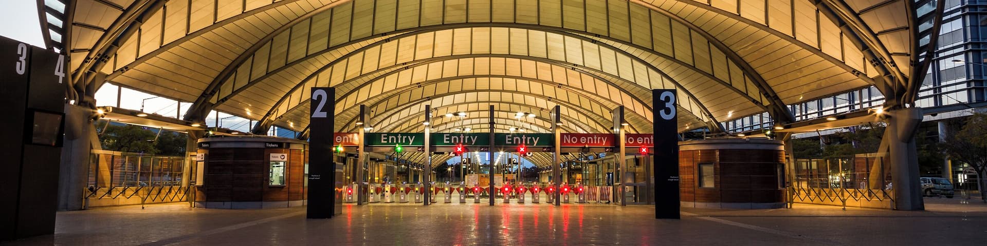 500px Photo ID: 141620587 - The train station at Sydney Olympic Park was designed in a modern style for the Sydney 2000 Olympics.