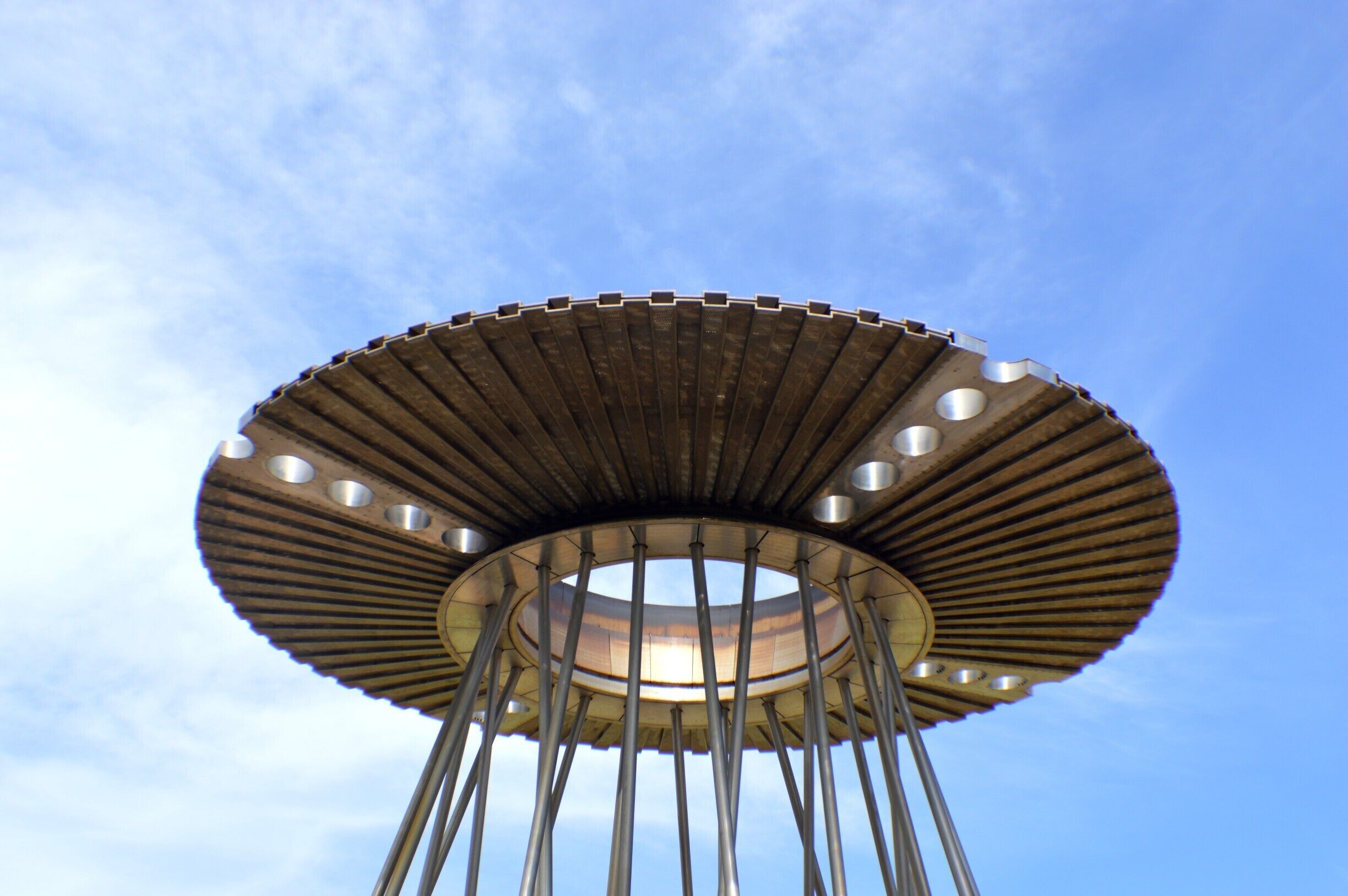 I think this shot is just cool.   It looks like a UFO or from that 80's tv show Tripod Trilogy.   
