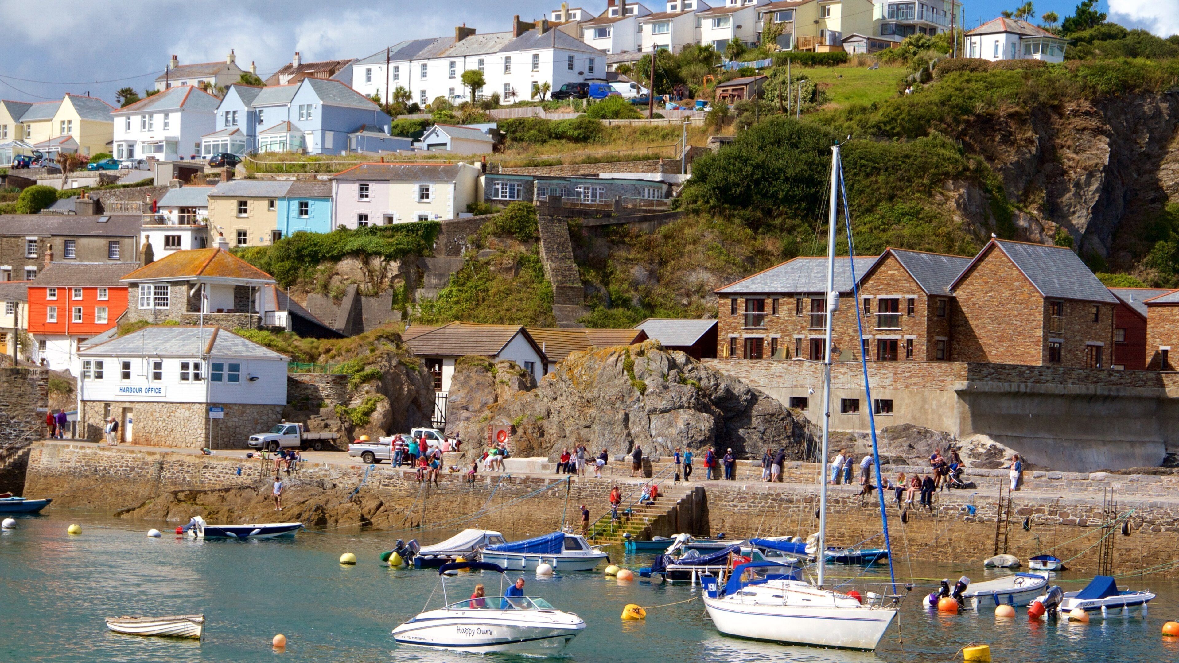 Mevagissey featuring a bay or harbor, boating and a small town or village