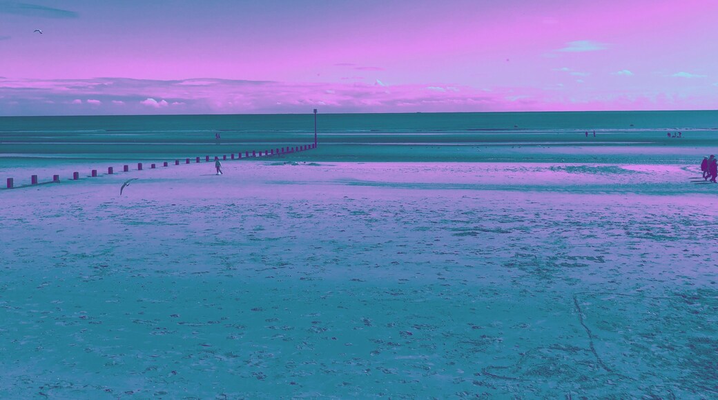 The beach through a lens filter.