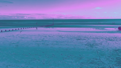 The beach through a lens filter.