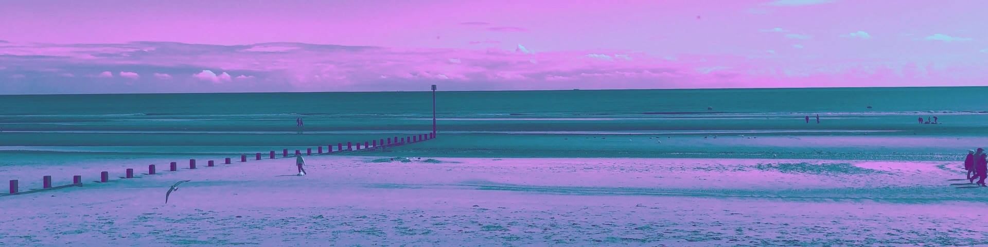 The beach through a lens filter.