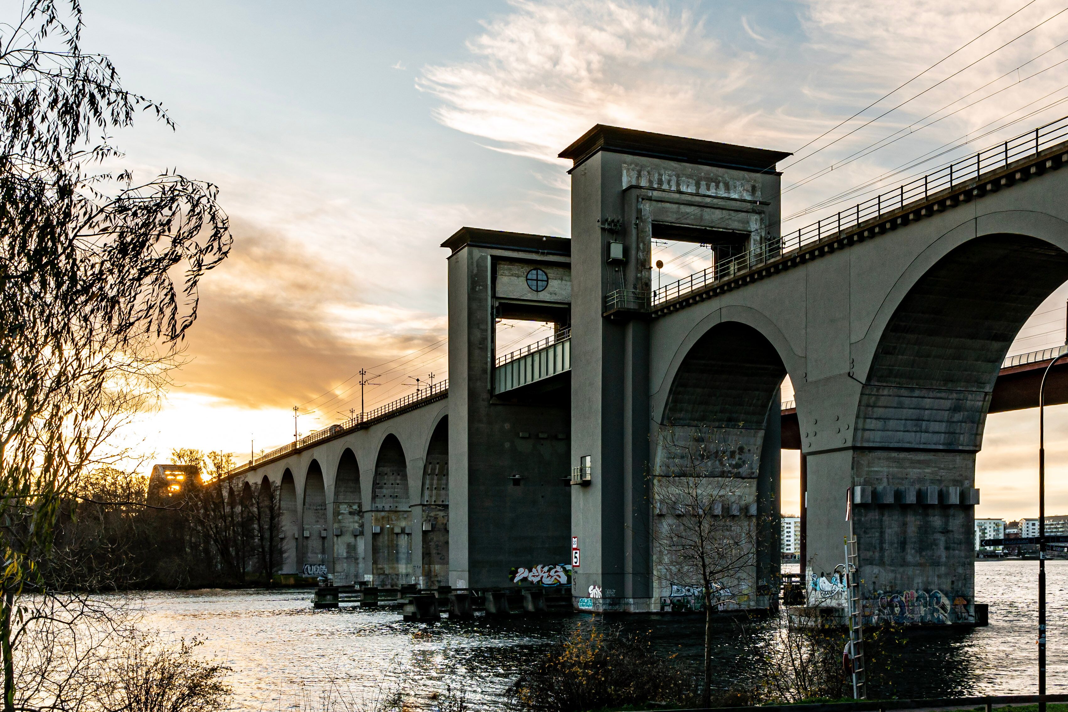 Årstabron in the sunset. 