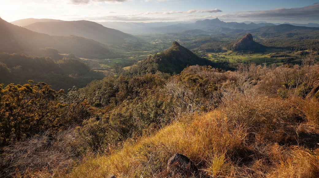 Sunset, view to Mount Warning, Wollumbin, Mebbin, Border Ranges, Mount Jerusalem National Park, Nightcap, Doon Doon, Uki, Tweed Valley, Byron Bay Hinterland - NSW, Australia
