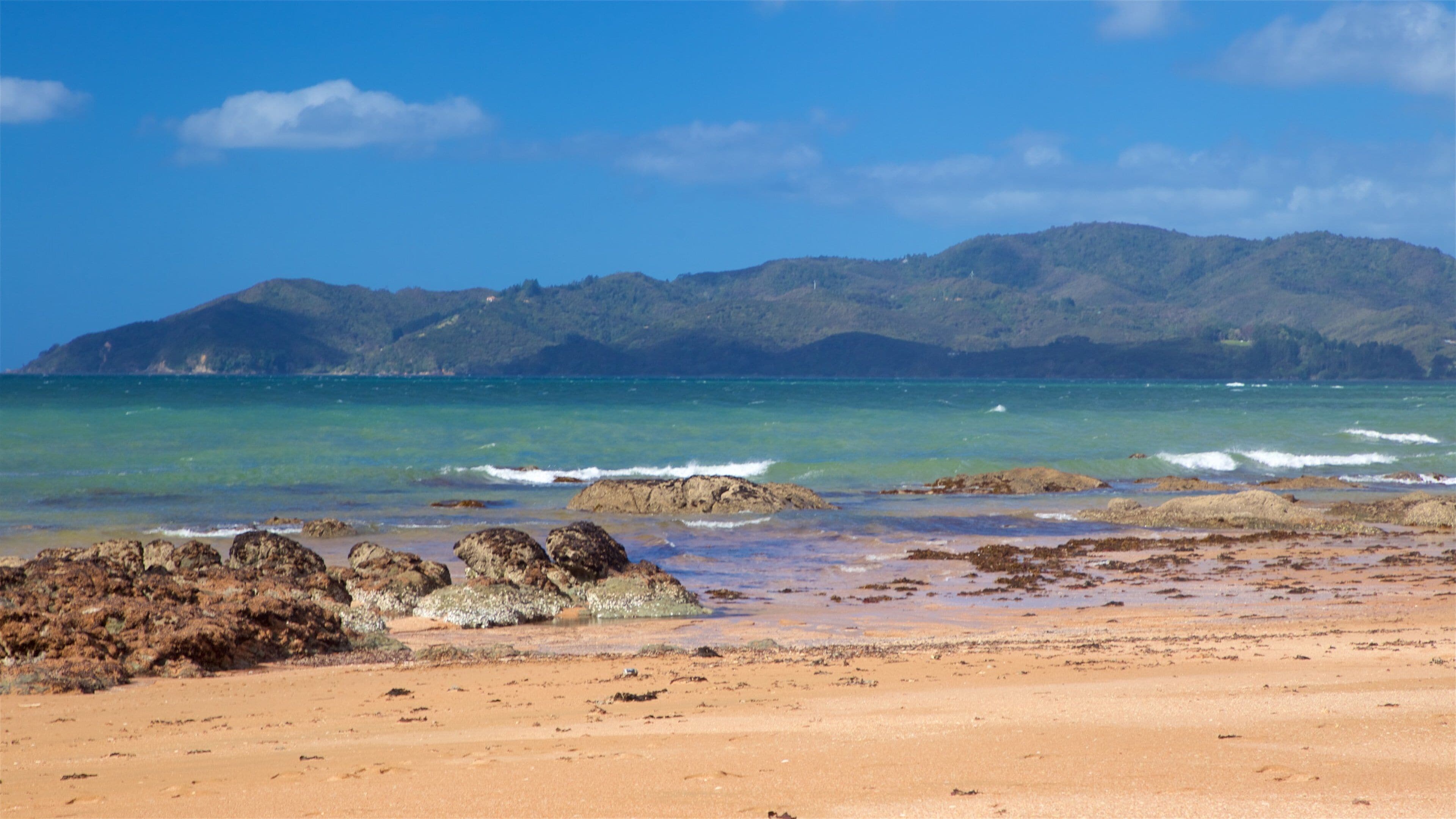 Cable Bay showing general coastal views and a sandy beach