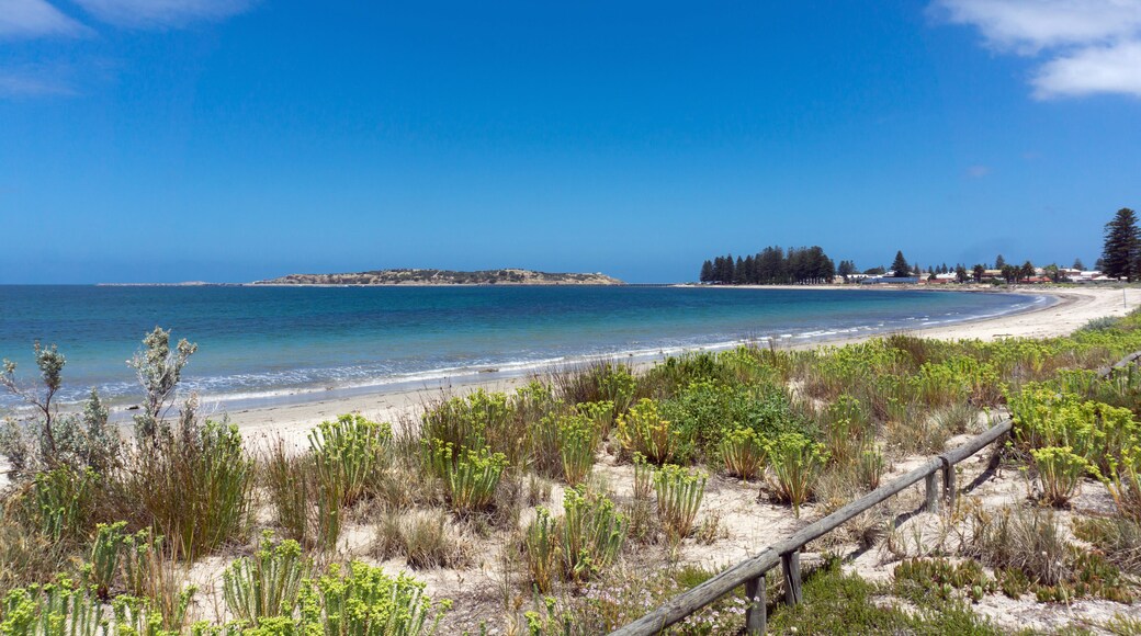 View from Hayborough Beach to Granite Island, Victor Harbor , Australia
