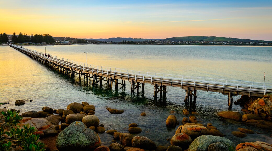 Victor Harbor foot bridge at sunset