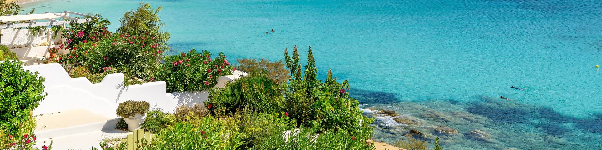 Landscape with Agios Prokopios beach, Naxos island, Greece Cyclades