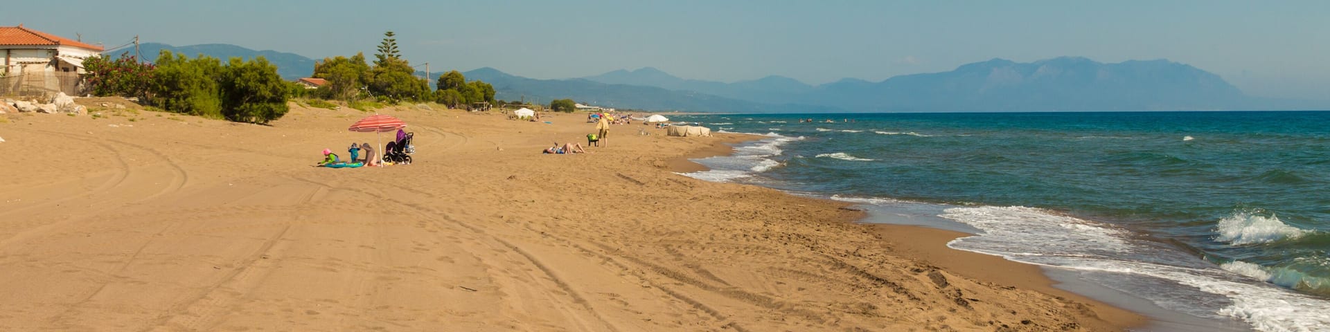 Sandy beach in western Peloponnese in the district of Elis, near Zacharo town, Greece; Shutterstock ID 678333982; Purchase Order: -