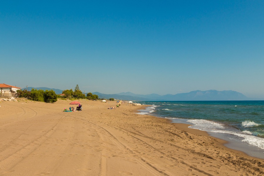 Sandy beach in western Peloponnese in the district of Elis, near Zacharo town, Greece; Shutterstock ID 678333982; Purchase Order: -