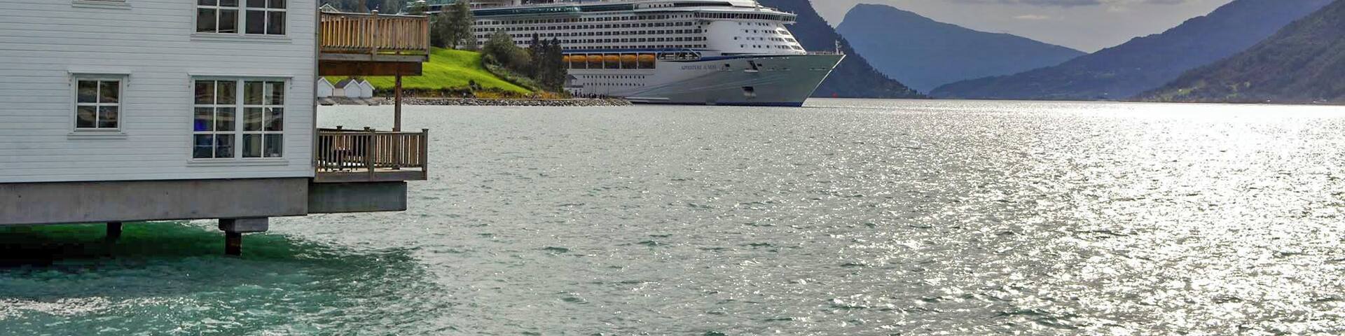Looking back to where the cruise ships
