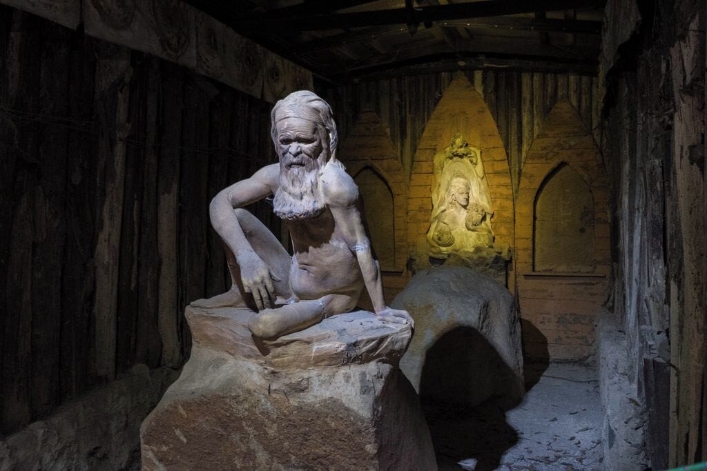 William Ricketts Sanctuary has many beautiful Aboriginal statues strategically placed along a pleasant fern walking path.