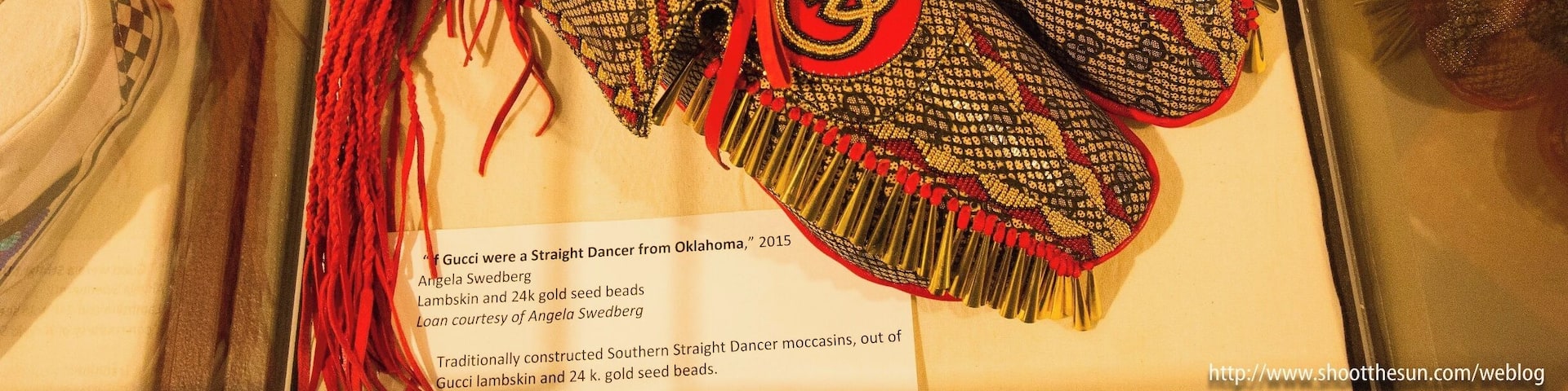 Some pieces are contemporary, and decidedly on the whimsical side.
This one is entitled "If Gucci Were a Straight Dancer from Oklahoma" by Angela Swedberg (2015)